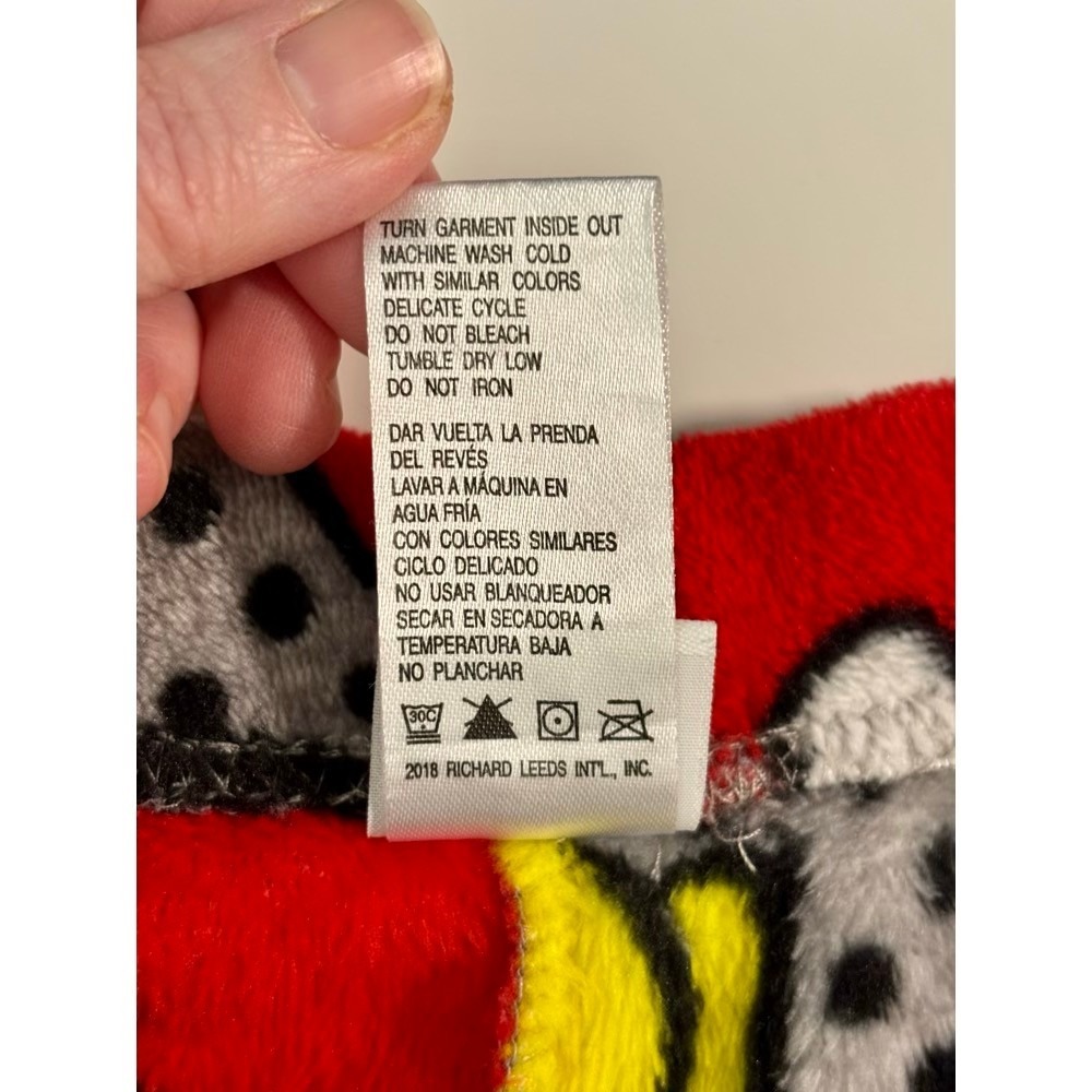 Disney Mickey Mouse Pajama Pants Womens S Grey Fleece Polka Dot Loungewear Gift - Picture 5 of 13